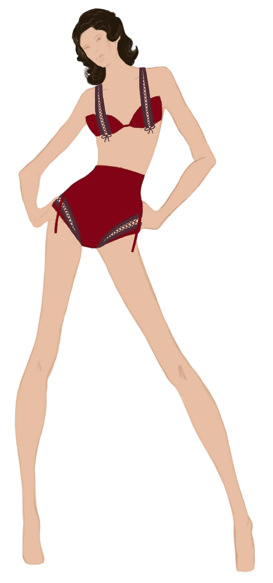 Ilustración del look 03 de Velvet Sin