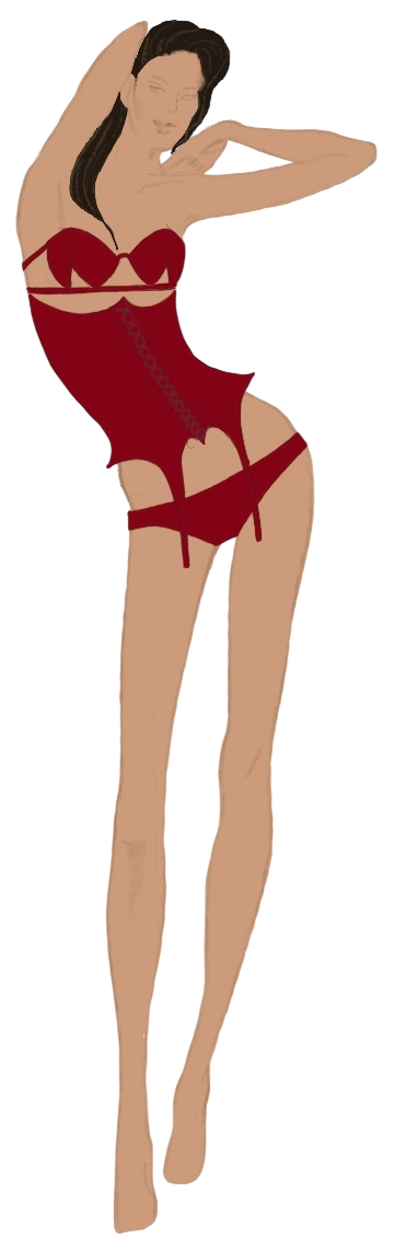 Ilustración del look 01 de Velvet Sin